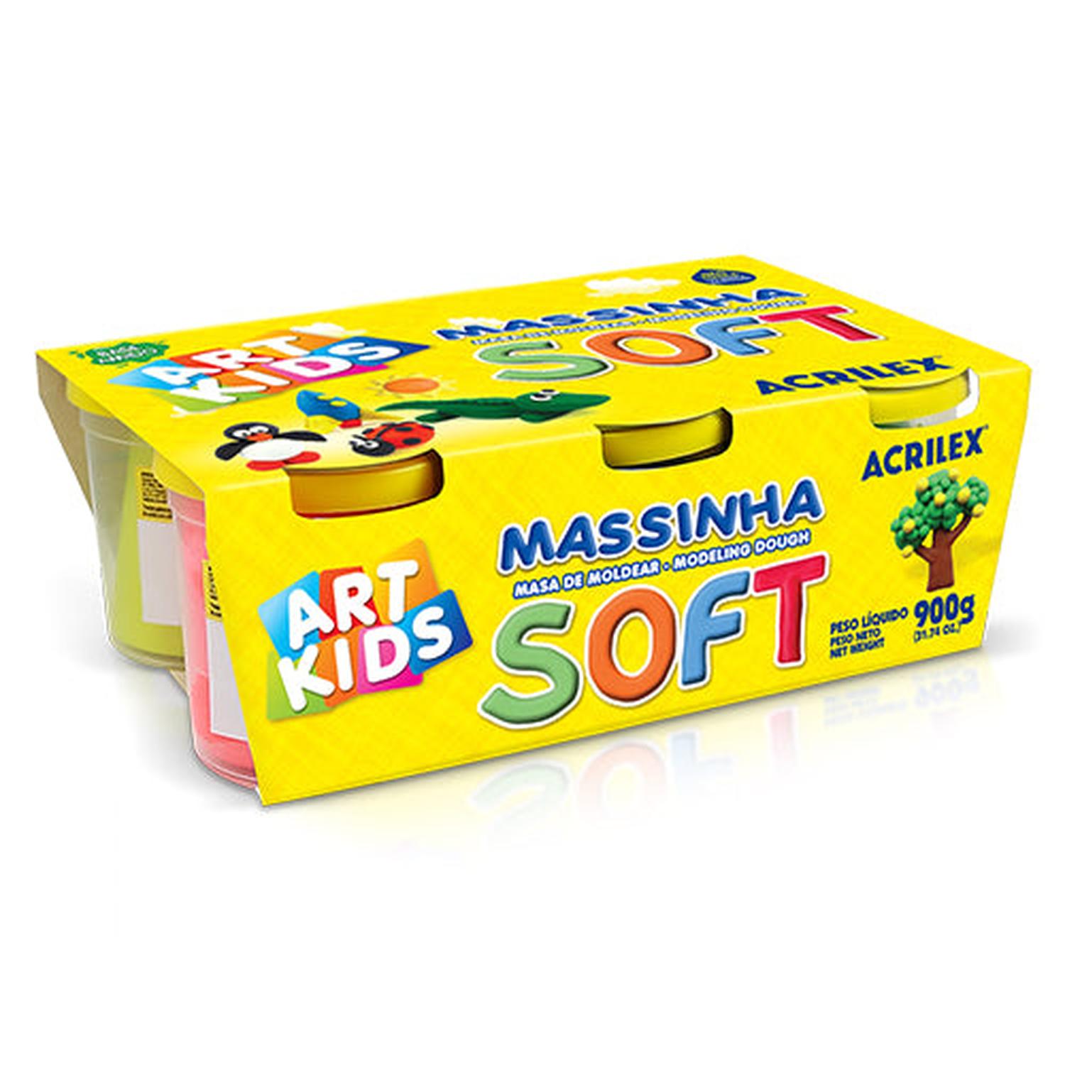 MASA DE MODELAR ACRILEX SOFT 6 COLORES 900 GRS - 1