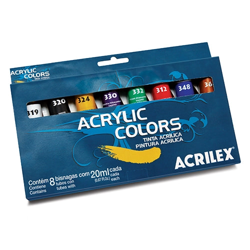 SET ACRILEX ACRYLIC COLORS 8 COLORES 20 ML - 1