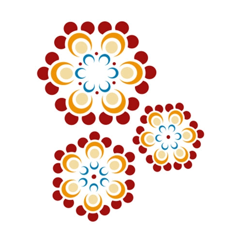 STENCIL FLORES 10X10CM - 1