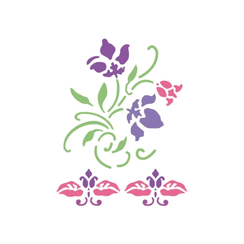 STENCIL FLORES TRIBALES 21X15CM - 1