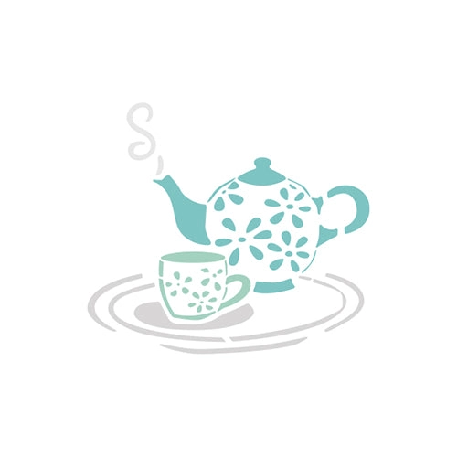 STENCIL CAFETERA CON TAZA 21X15CM - 1