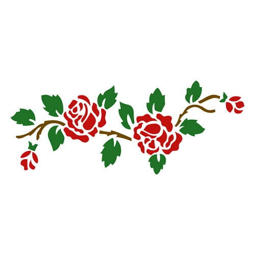 STENCIL ACRILEX FLORAL ROSA 33X14 CM - 1