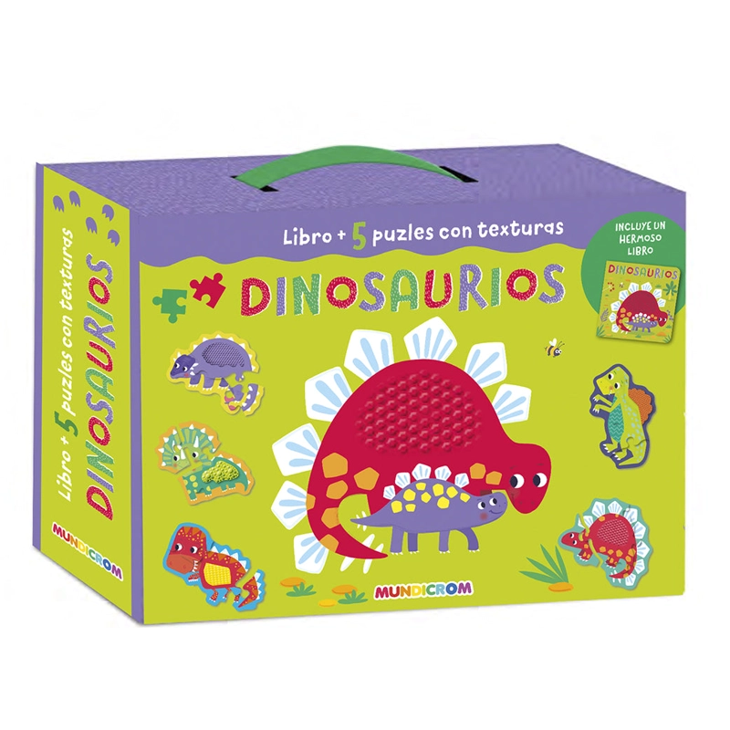 LIBRO + 5 PUZLES MUNDICROM AGUA CON TEXTURA DINOSAURIOS - 1