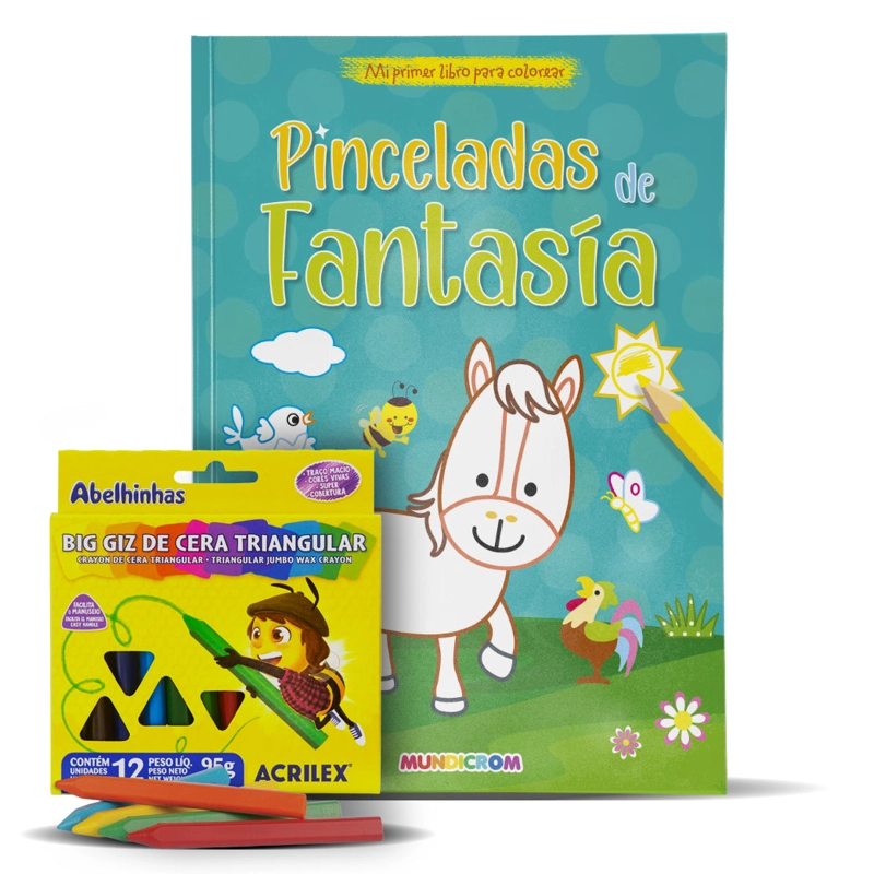 PACK 2 LIBROS DE PINTAR + 12 LAPICES DE COLORES CERA - 1