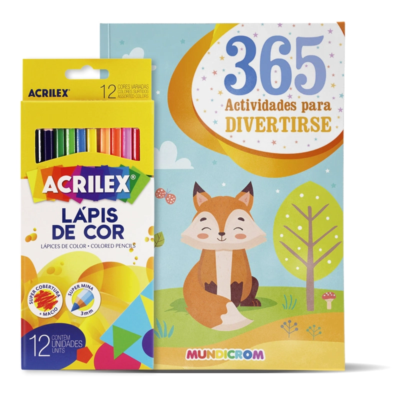 LIBRO 365 DE ACTIVIDADES + 12 LAPICES DE COLORES - 1