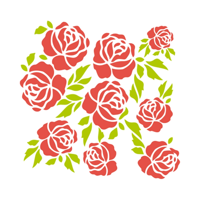 STENCIL 13X13 CM ROSAS/FLORAL - 1