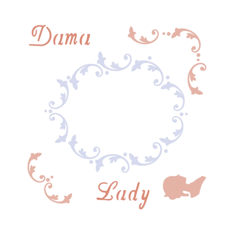 STENCIL 10X10CM MOLDURA LADY/DAMA - 1