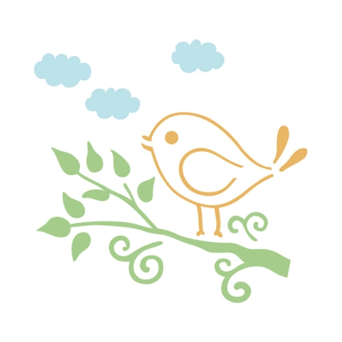STENCIL 10X10 CM PAJARO 2 - 1