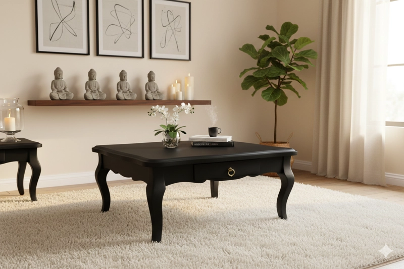 MESA CENTRO MUEBLES NATIVA NORMANDO NEGRO - 1