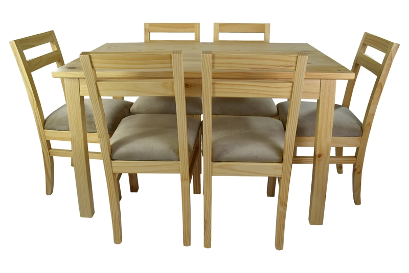 COMEDOR 6 SILLAS CASTILLA TAPIZ BEIGE - 2