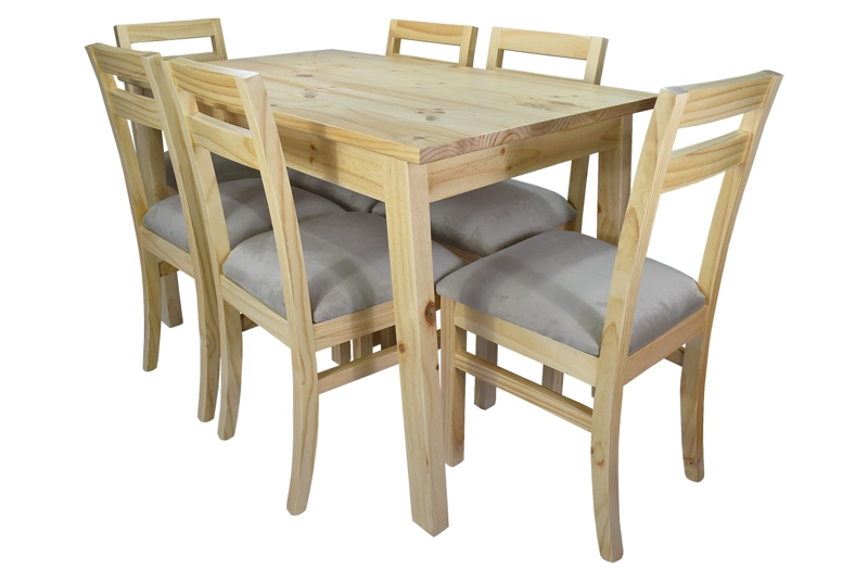 COMEDOR 6 SILLAS CASTILLA TAPIZ BEIGE - 3
