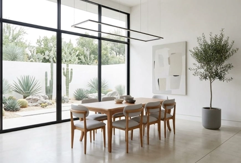 COMEDOR 8 SILLAS MONACO 100X200  TAPIZ CRUDO - 1