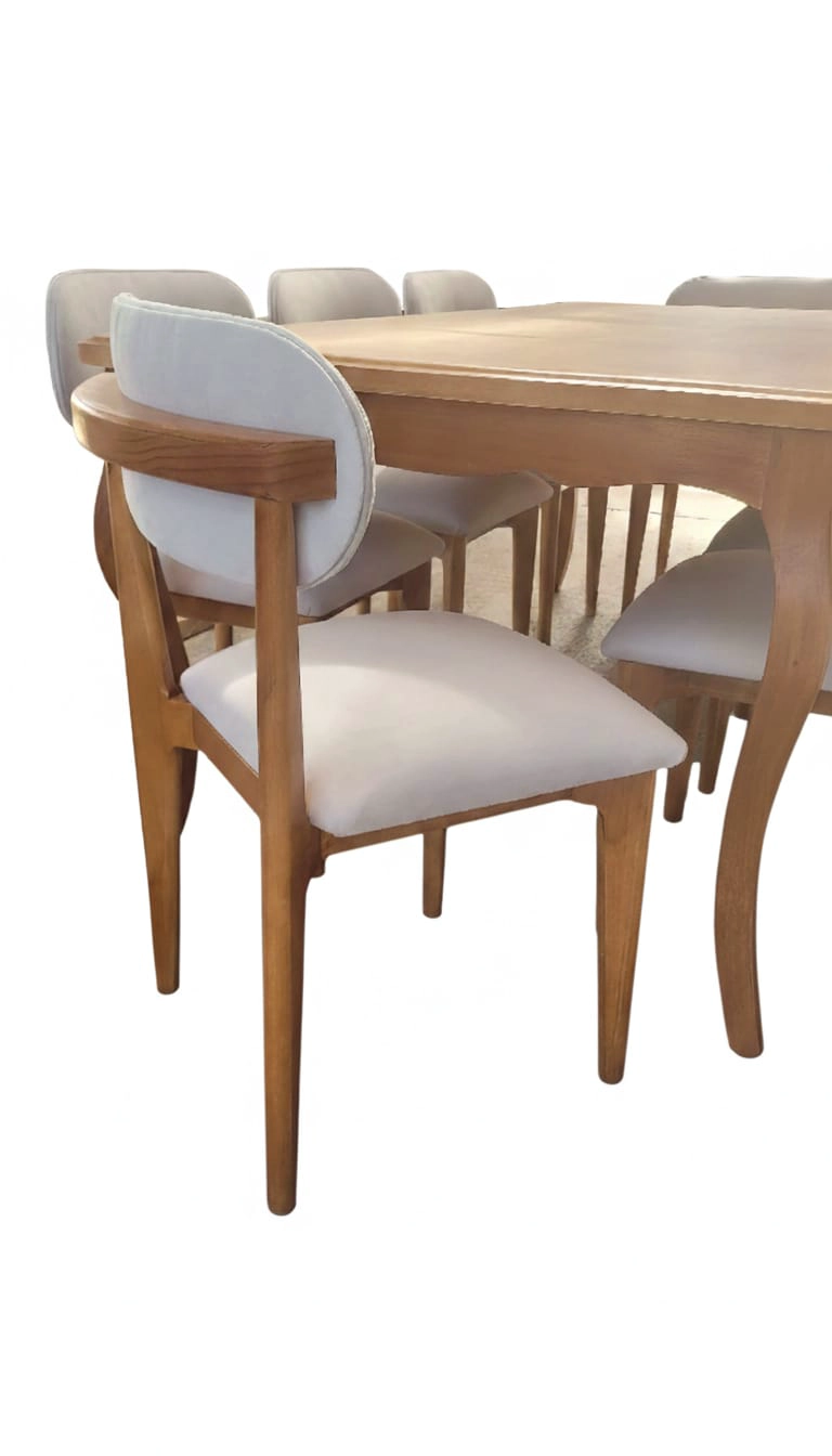 COMEDOR 8 SILLAS MONACO 100X200  TAPIZ CRUDO - 5