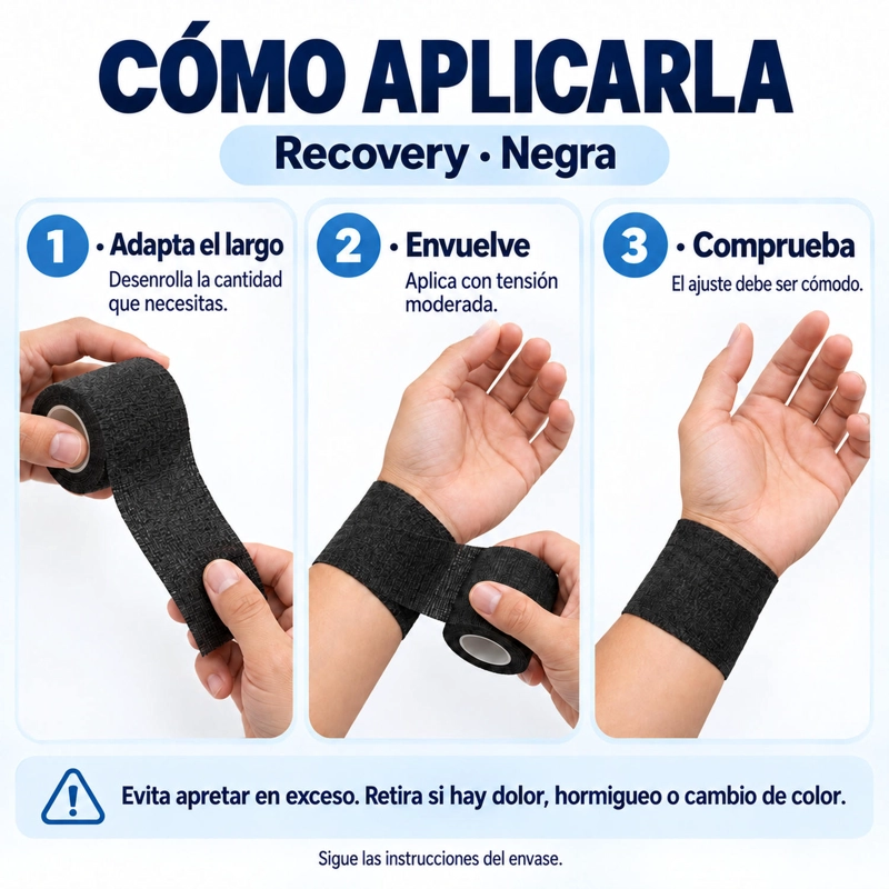 VENDA AUTOADHERENTE RECOVERY NEGRA 7,5 CM X 4,5 M - 5