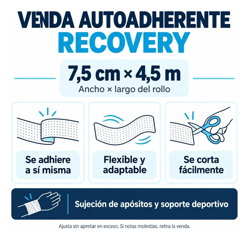 VENDA AUTOADHERENTE RECOVERY AZUL 7,5 CM X 4,5 M - 6