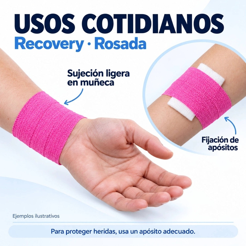 VENDA AUTOADHERENTE RECOVERY ROSADA 7,5 CM X 4,5 M - 4