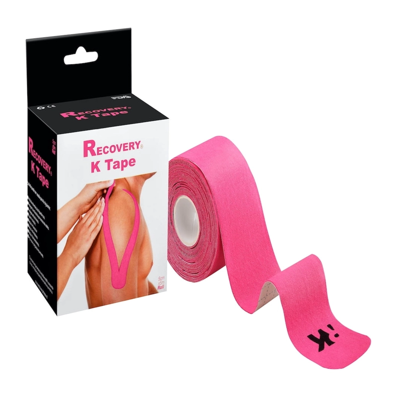 TAPE KINESIOLOGICO RECOVERY ROSADO 5 CM X 5 M, 20 TIRAS PRECORTADAS - 1