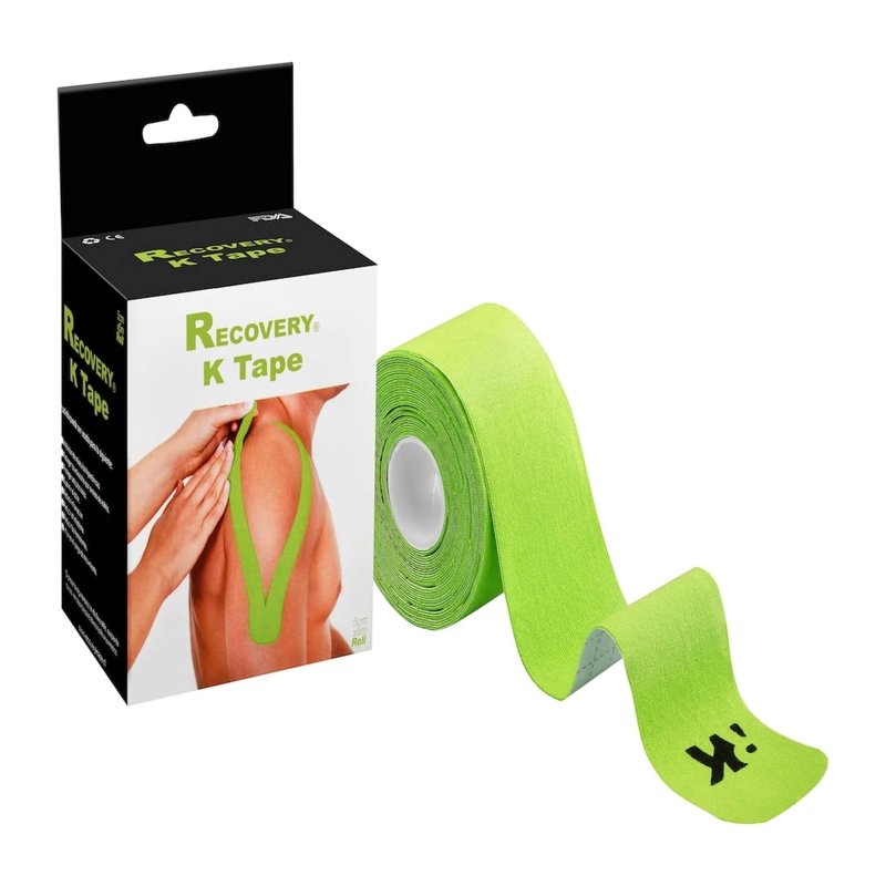 TAPE KINESIOLOGICO RECOVERY VERDE 5 CM X 5 M, 20 TIRAS PRECORTADAS - 1