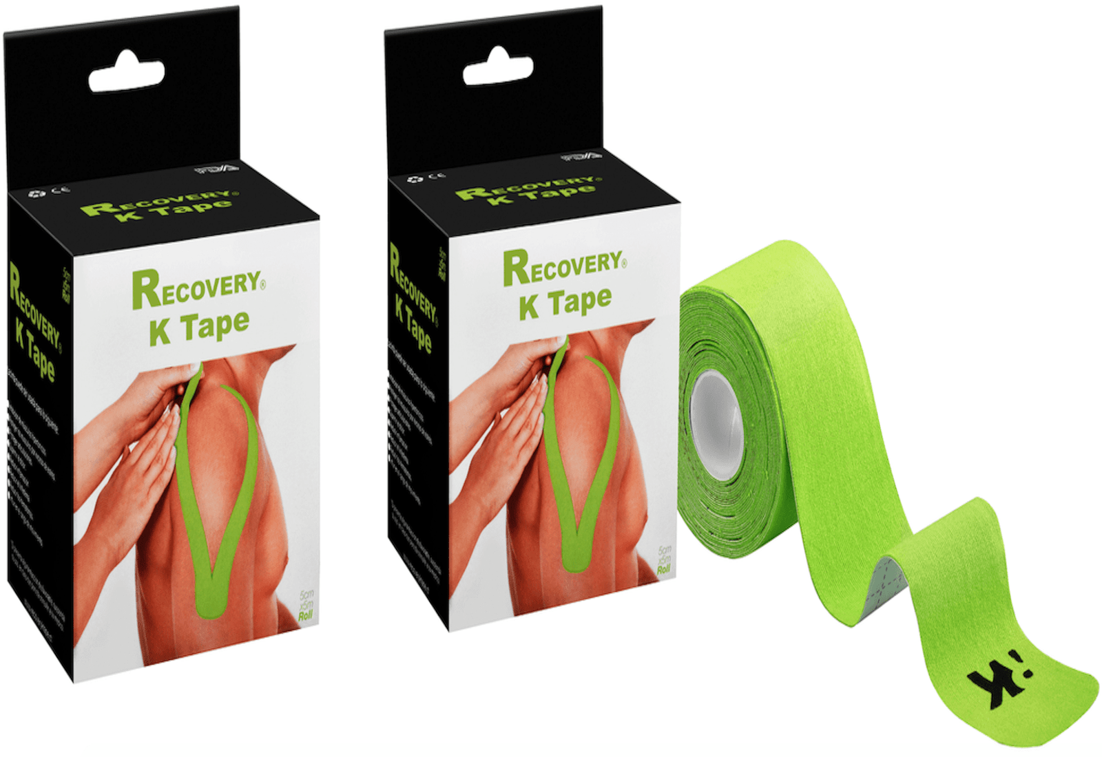 CINTAS TAPE KINESIOLOGICA VERDE PRECORTADA 5CM X 5MT RECOVERY - 2