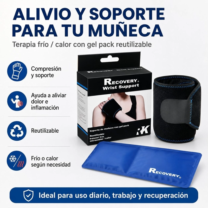 SOPORTE DE MUÑECA RECOVERY CON GEL PACK FRIO/CALOR - 6