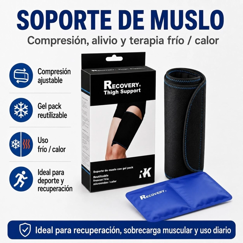 SOPORTE DE MUSLO/PANTORRILLA RECOVERY CON GEL PACK FRIO/CALOR - 2