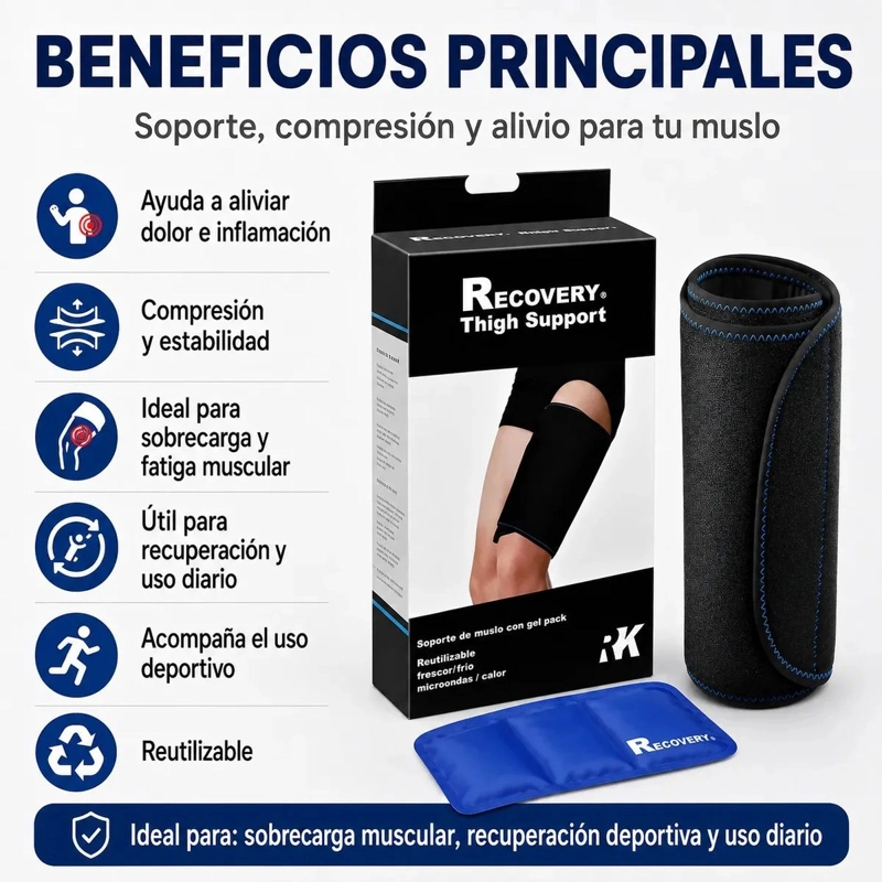 SOPORTE DE MUSLO/PANTORRILLA RECOVERY CON GEL PACK FRIO/CALOR - 5