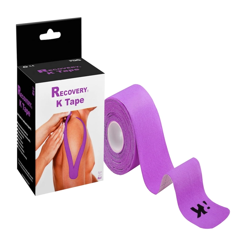 TAPE KINESIOLOGICO RECOVERY MORADO 5 CM X 5 M, 20 TIRAS PRECORTADAS - 1
