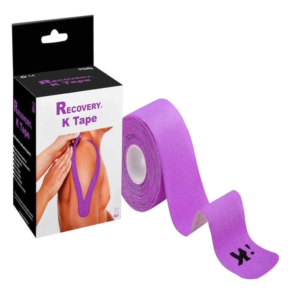 CINTAS TAPE KINESIOLOGICA MORADO PRECORTADA 5CM X 5MT RECOVERY - 1