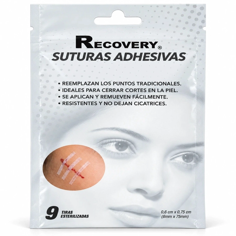 SUTURAS ADHESIVAS RECOVERY 6 X 75 MM, 9 TIRAS - 1