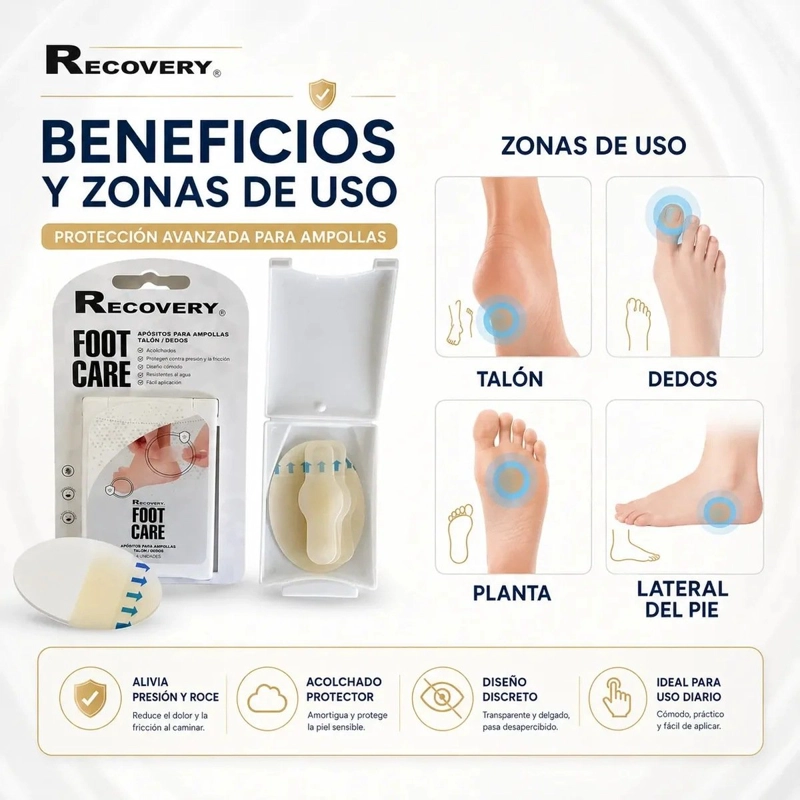 APÓSITOS RECOVERY FOOT CARE AMPOLLAS TALÓN DEDOS - 4