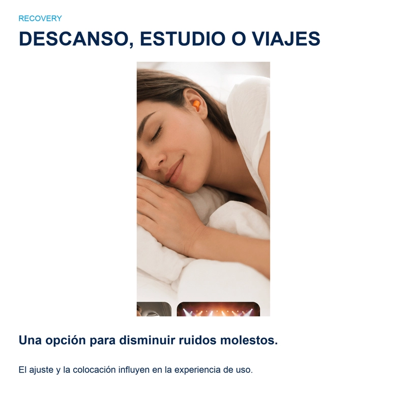TAPONES DE OÍDO SUAVES : SILENCIO Y CONFORT 12 UNIDADES RECOVERY - 4