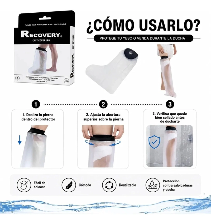 BOLSA RECOVERY PROTECTORA PIERNA A PRUEBA AGUA REUTILIZABLE - 5