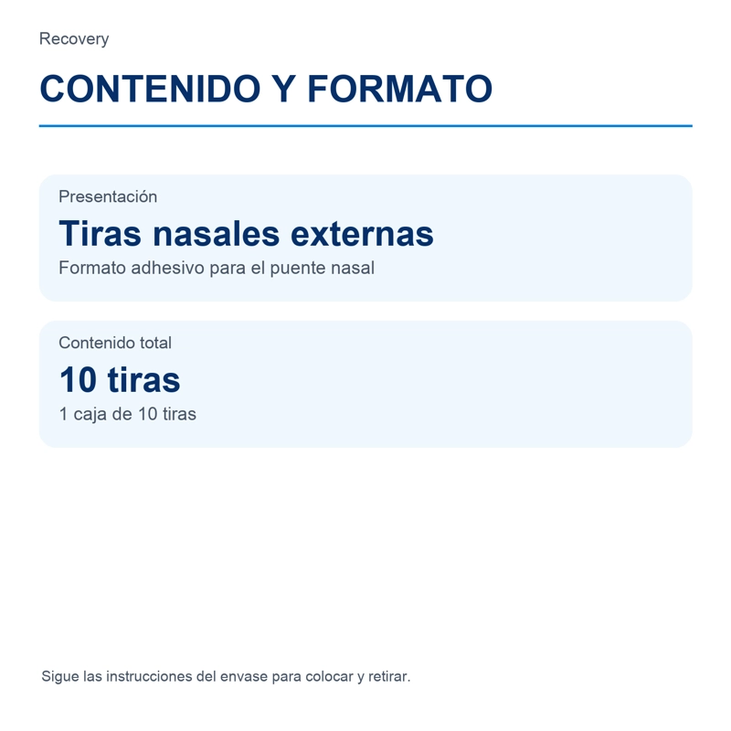 TIRAS NASALES RESPIRA MEJOR CONGESTION NASAL,REDUCE RONQUIDOS 10U RECOVERY - 2