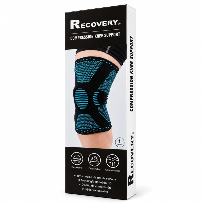 RODILLERA RECOVERY DEPORTIVA ORTOPÉDICA SOPORTE LATERAL ARTRITIS GYM AZUL M - 1