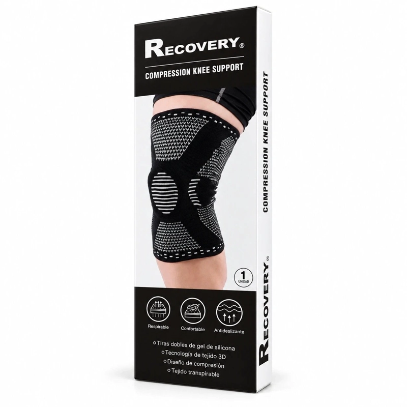 RODILLERA RECOVERY DEPORTIVA ORTOPÉDICA SOPORTE LATERAL ARTRITIS GYM GRIS XL - 1