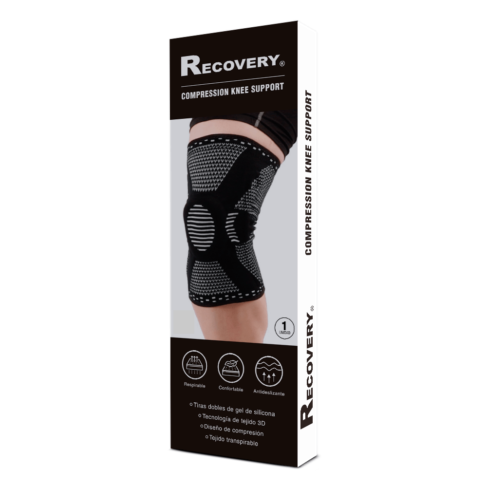 RODILLERA RECOVERY DEPORTIVA ORTOPÉDICA SOPORTE LATERAL ARTRITIS GYM GRIS XL - 1