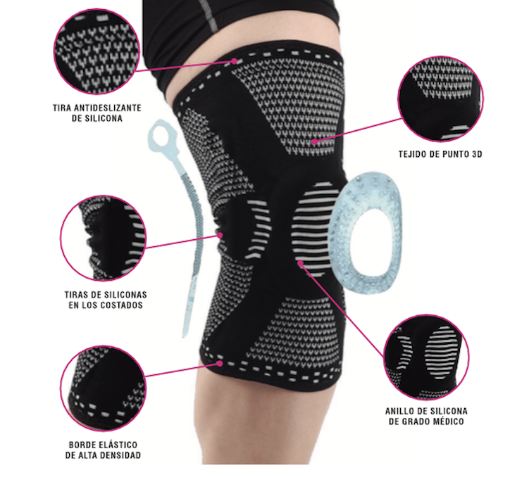 RODILLERA RECOVERY DEPORTIVA ORTOPÉDICA SOPORTE LATERAL ARTRITIS GYM GRIS XL - 2