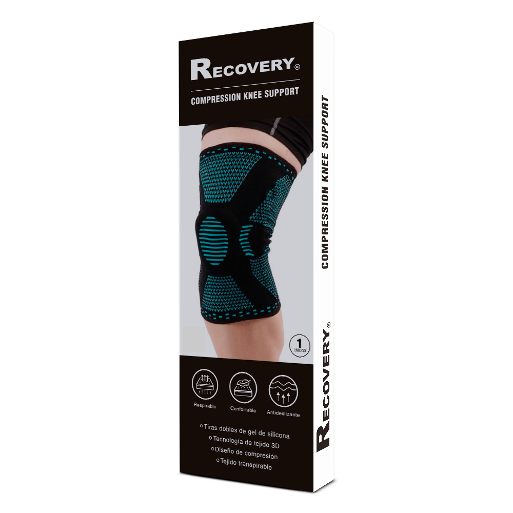 RODILLERA RECOVERY DEPORTIVA ORTOPÉDICA SOPORTE LATERAL ARTRITIS GYM AZUL L - 1