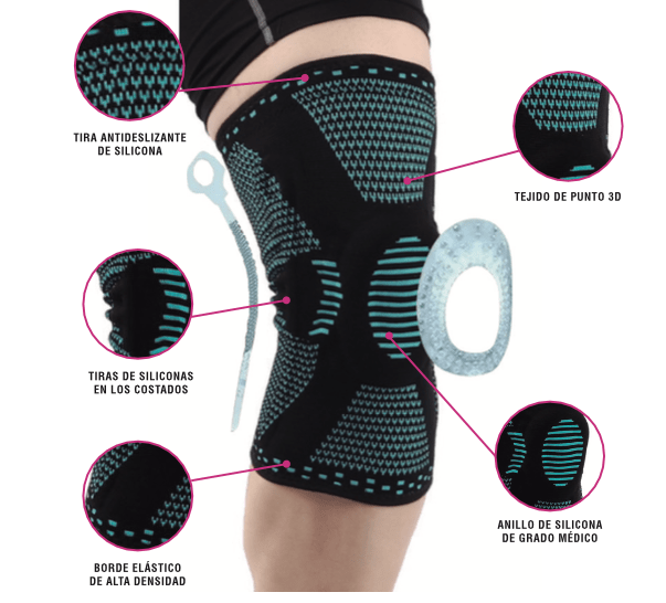 RODILLERA RECOVERY DEPORTIVA ORTOPÉDICA SOPORTE LATERAL ARTRITIS GYM AZUL L - 2