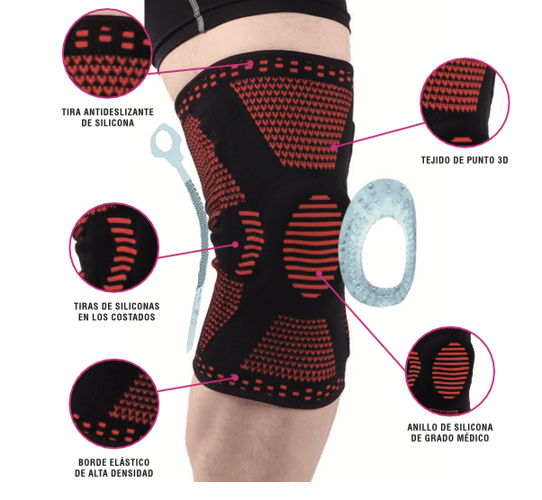 RODILLERA RECOVERY DEPORTIVA ORTOPÉDICA SOPORTE LATERAL ARTRITIS GYM ROJO L - 2