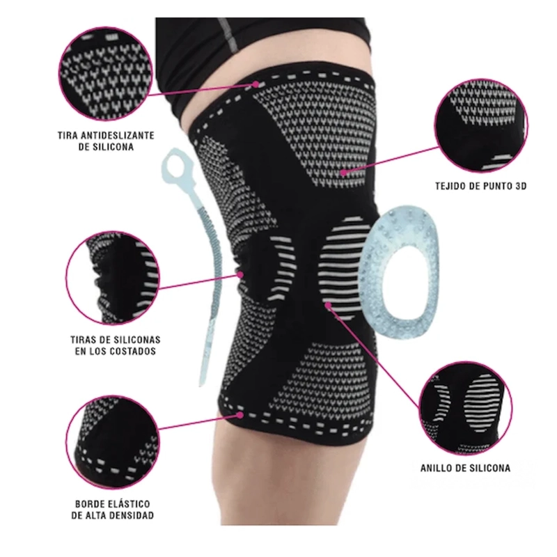 RODILLERA RECOVERY DEPORTIVA ORTOPÉDICA SOPORTE LATERAL ARTRITIS GYM GRIS L - 7