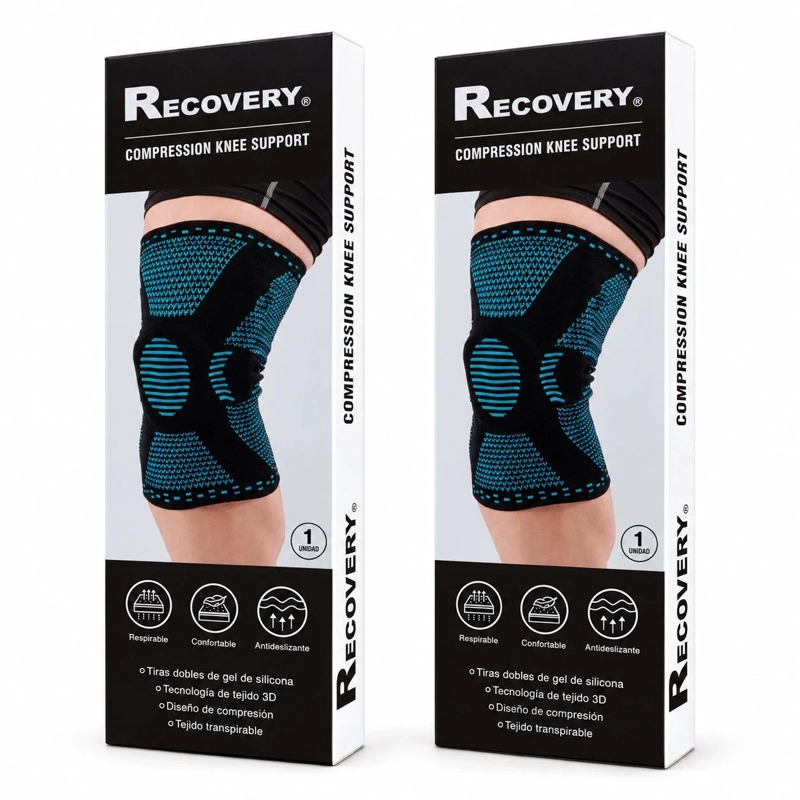 PACK RODILLERA RECOVERY DEPORTIVA ORTOPÉDICA SOPORTE LATERAL ARTRITIS GRIS - 1