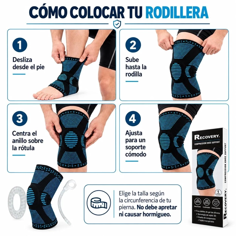 PACK RODILLERA RECOVERY DEPORTIVA ORTOPÉDICA SOPORTE LATERAL ARTRITIS GRIS - 5