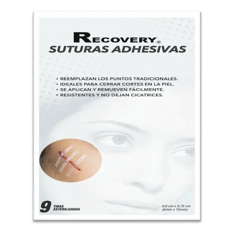 SUTURAS ADHESIVAS RECOVERY 6 X 75 MM, 9 TIRAS - 1