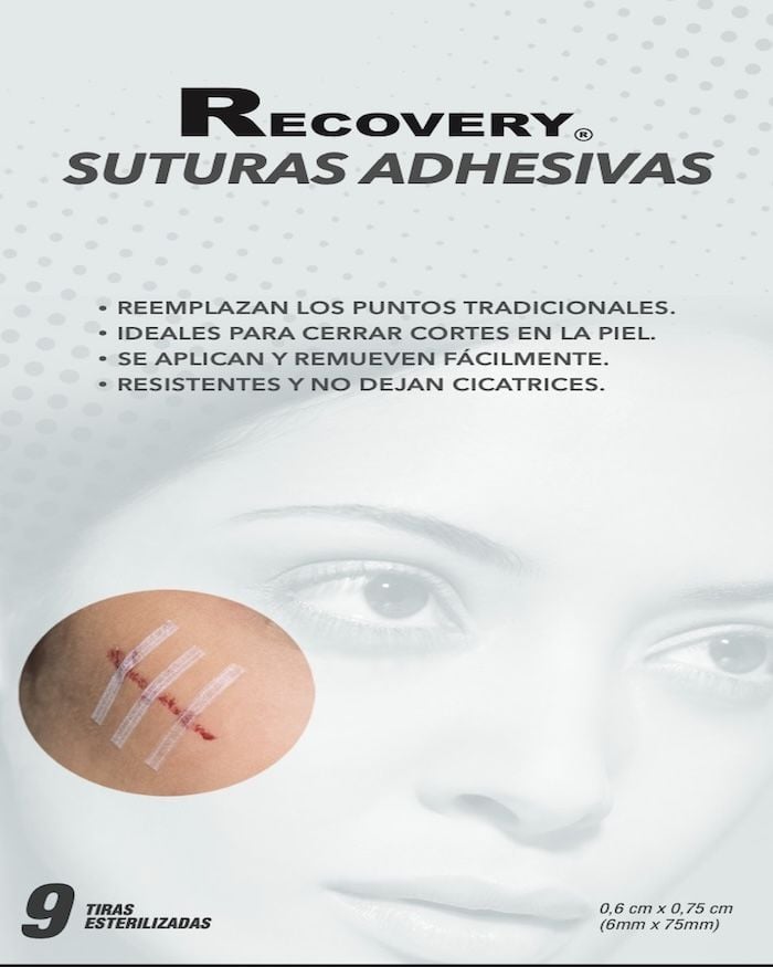 SUTURAS ADHESIVAS 6MM X 75MM CIERRE DE HERIDAS RECOVERY - 3