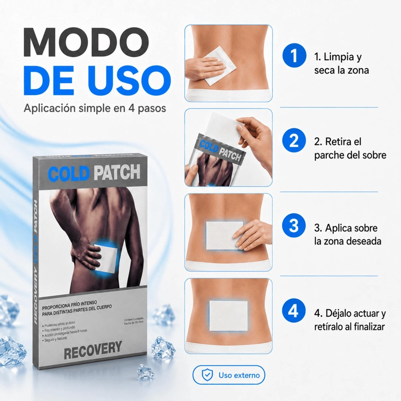 PARCHES FRIOS MENTOLADOS RECOVERY 10 X 14 CM, PACK 10 UNIDADES - 5