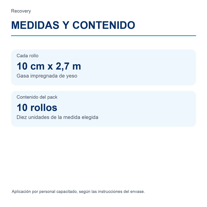 VENDA DE YESO RECOVERY 10 CM X 2,7 M, PACK 10 UNIDADES - 2