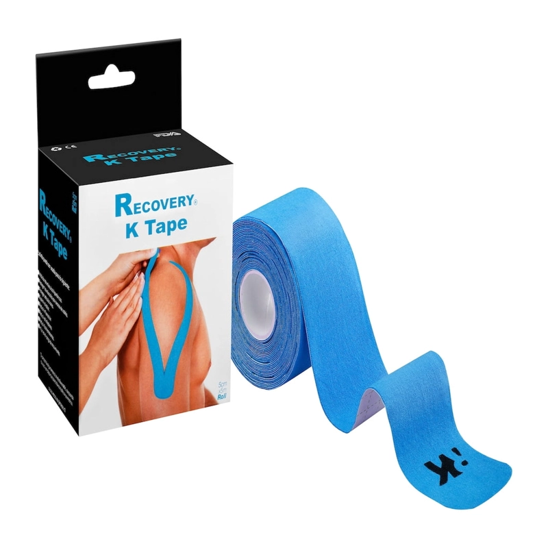 TAPE KINESIOLOGICO RECOVERY AZUL 5 CM X 5 M, 20 TIRAS PRECORTADAS - 1