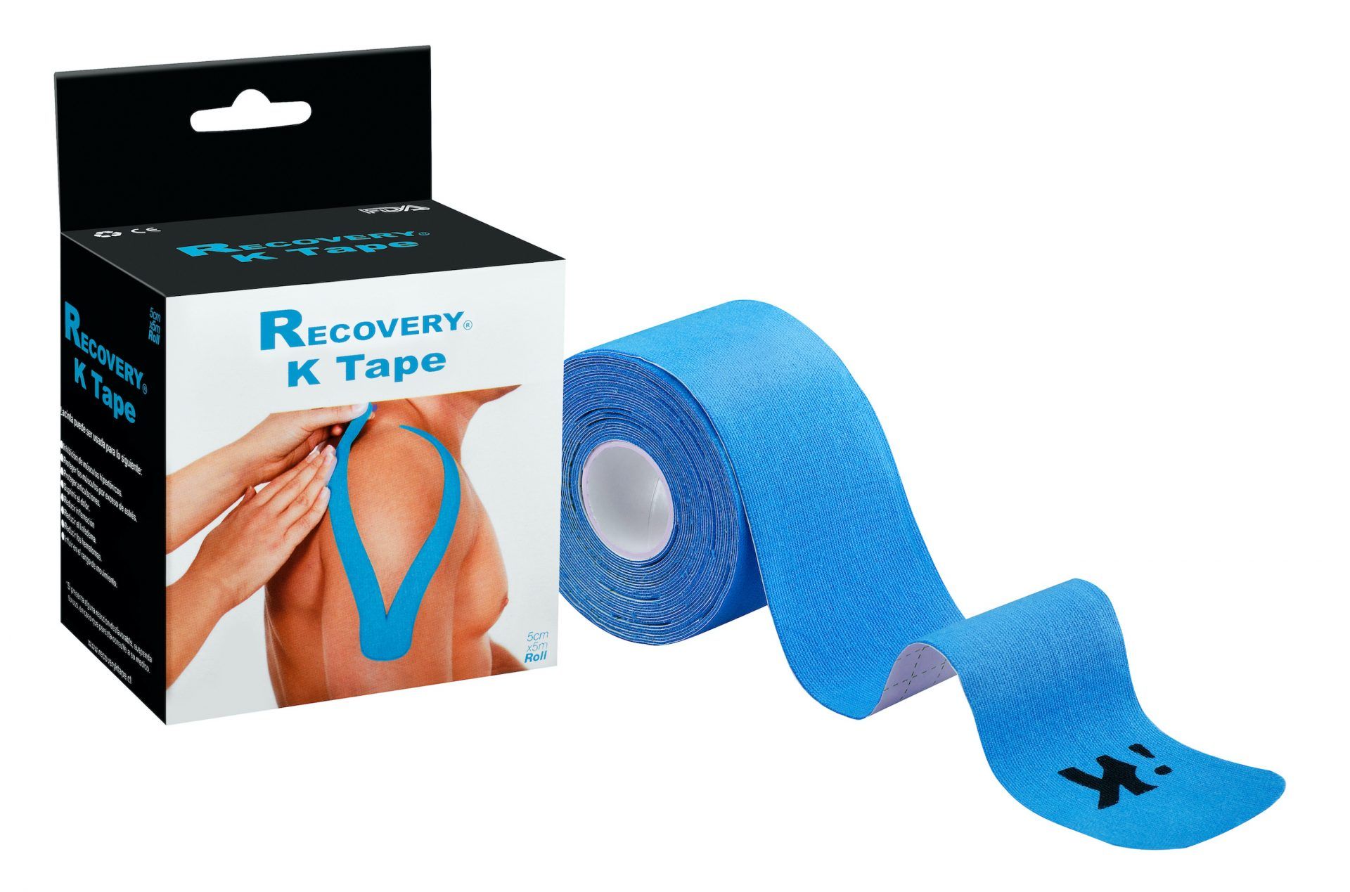 CINTAS TAPE KINESIOLOGICA AZUL PRECORTADA 5CM X 5MT RECOVERY - 1