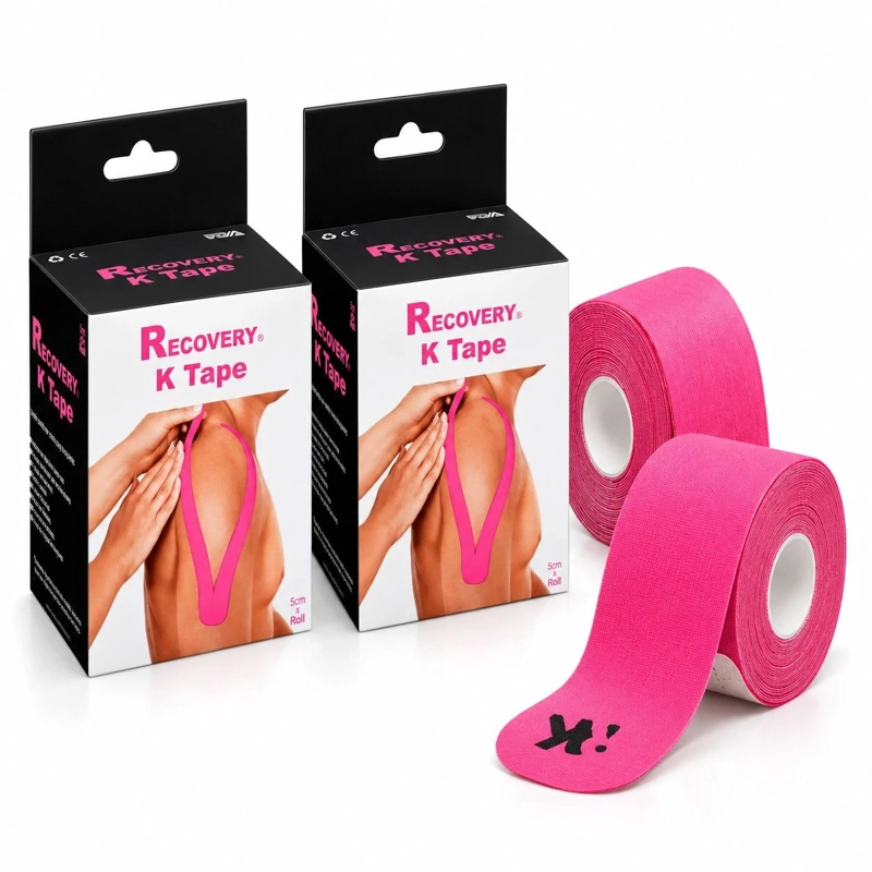 DUO PACK K TAPE RECOVERY ROSADO 5 CM X 5 M – 40 TIRAS PRECORTADAS - 1